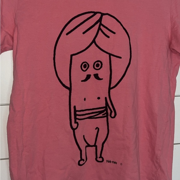 Issey Miyake Pink Short Sleeve Tee with Quirky Graphic - Picture 4 of 4